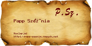 Papp Szénia névjegykártya